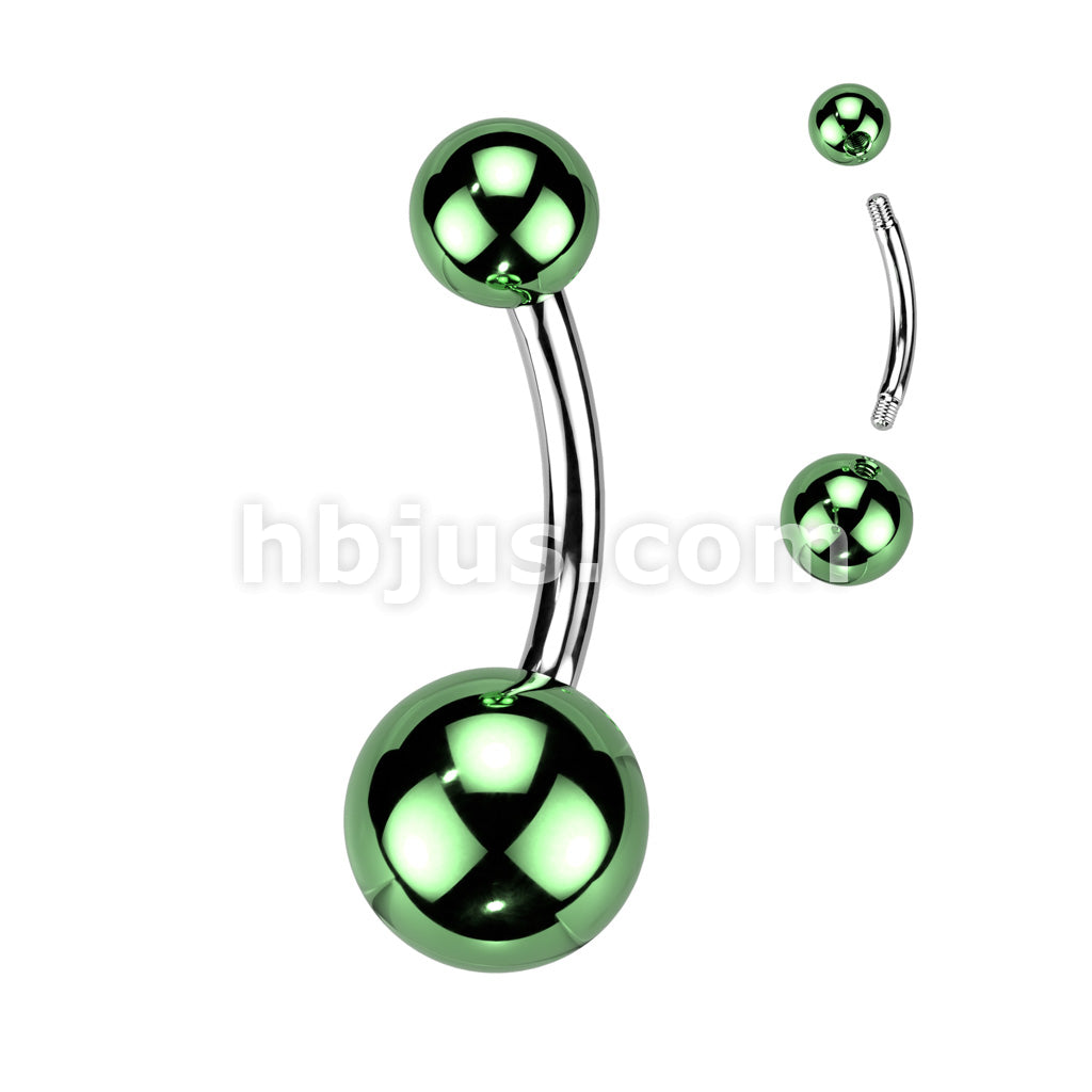 316L Surgical Steel 316L Surgical Steel Belly Button Ring With Glass... - Image 4