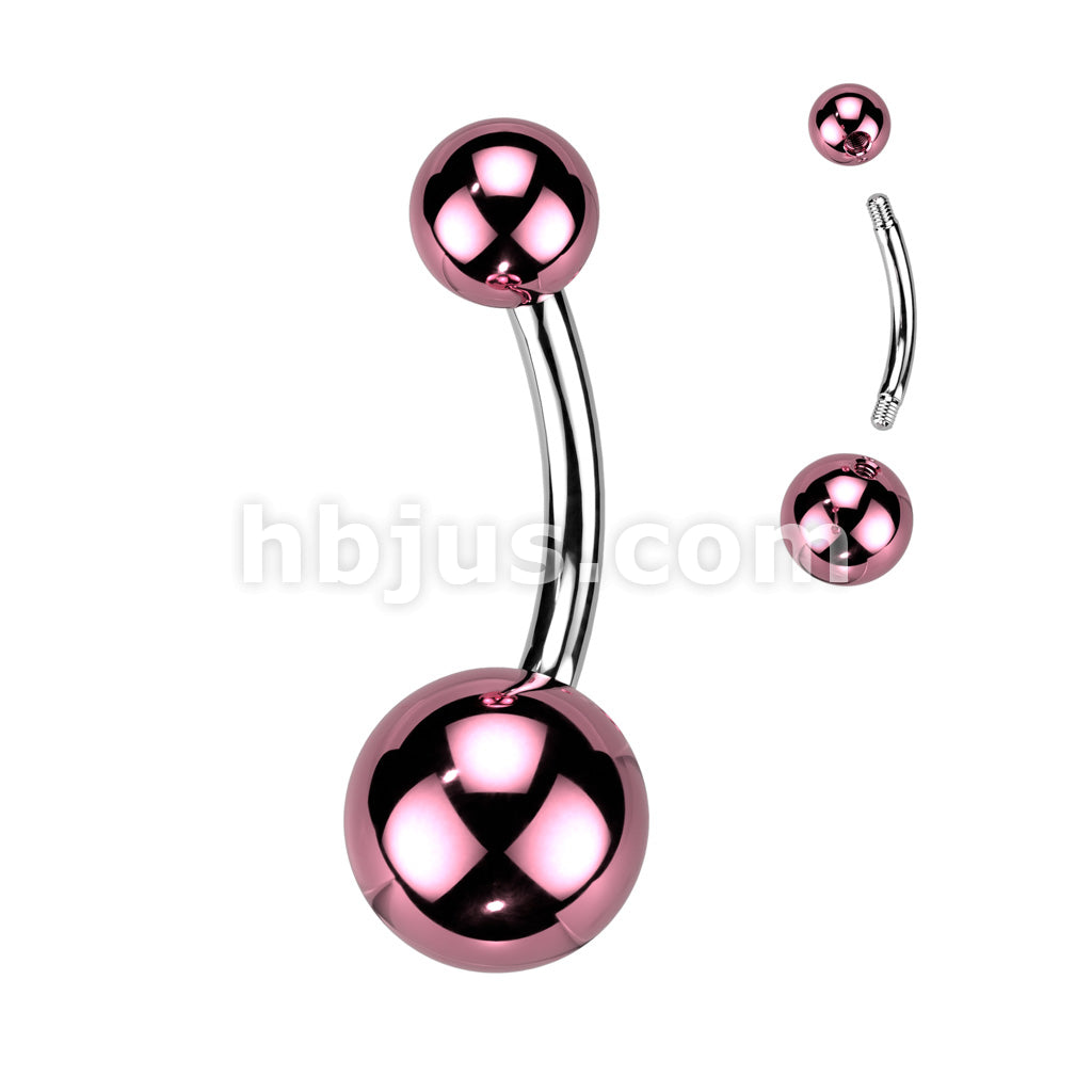 316L Surgical Steel 316L Surgical Steel Belly Button Ring With Glass... - Image 5
