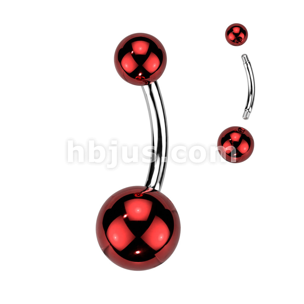 316L Surgical Steel 316L Surgical Steel Belly Button Ring With Glass... - Image 6