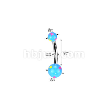Starburst Multi Colored Acrylic Ball 316L Surgical Steel Navel - Image 5