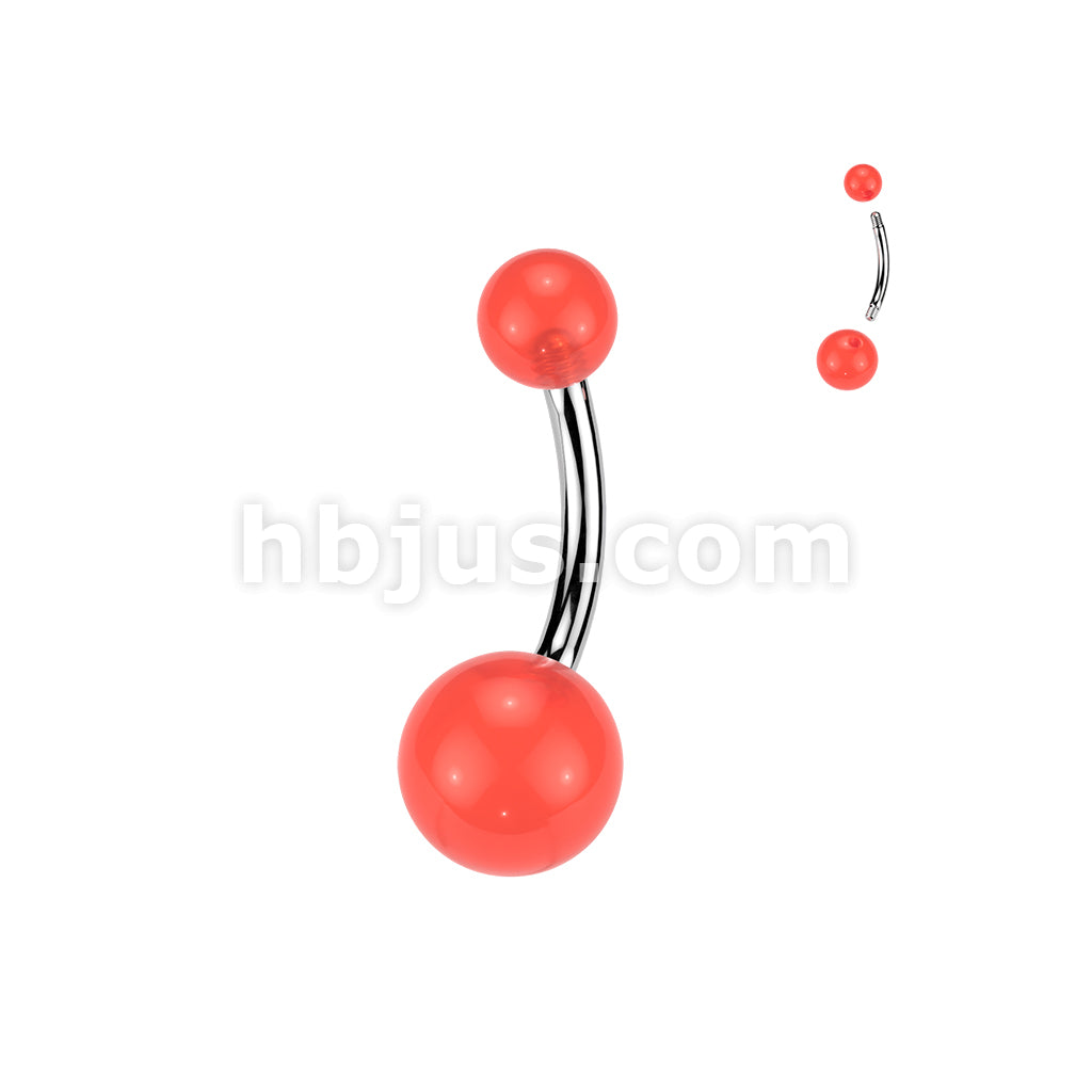 24 Pc Assorted Pack of 316L Belly Rings With Glow In The Dark Acrylic Balls - Image 4
