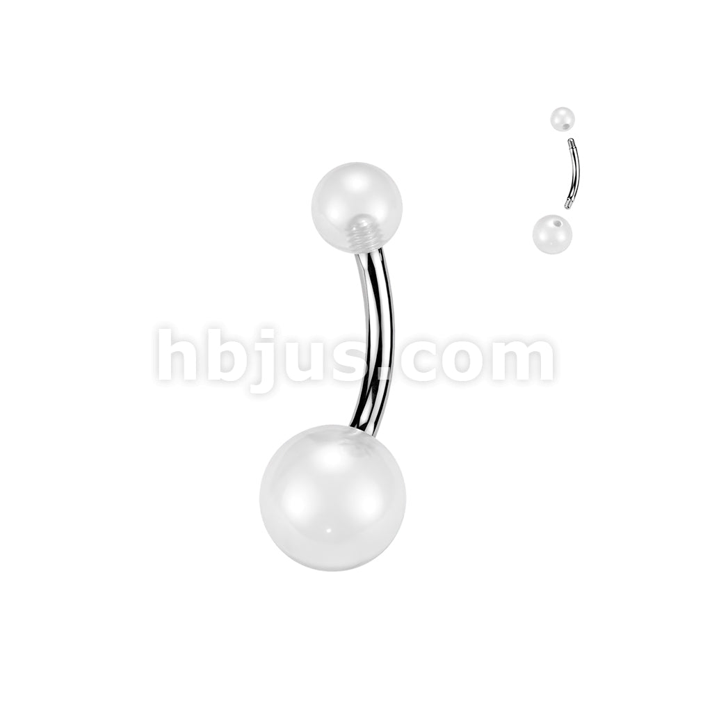 24 Pc Assorted Pack of 316L Belly Rings With Glow In The Dark Acrylic Balls - Image 5