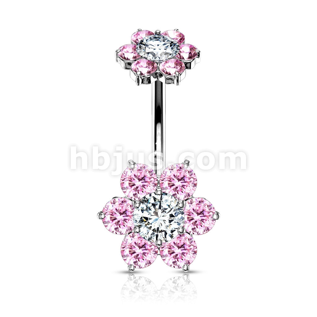 316L Surgical Steel 7 CZ Flower with Internally Threaded CZ Flower Top... - Image 5