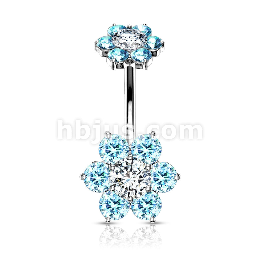 316L Surgical Steel 7 CZ Flower with Internally Threaded CZ Flower Top... - Image 6