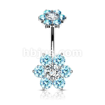 316L Surgical Steel 7 CZ Flower with Internally Threaded CZ Flower Top... - Image 6