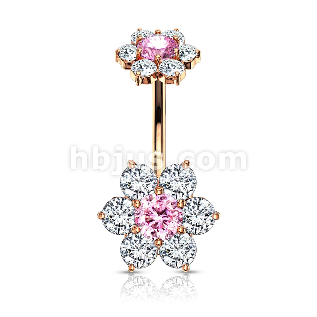 316L Surgical Steel 7 CZ Flower with Internally Threaded CZ Flower Top... - Image 7