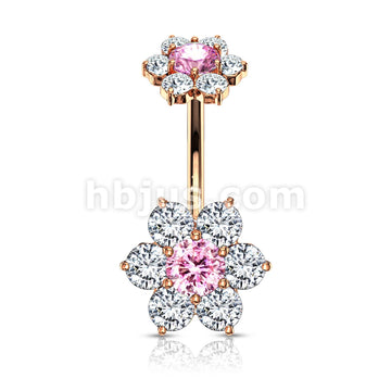 316L Surgical Steel 7 CZ Flower with Internally Threaded CZ Flower Top... - Image 7