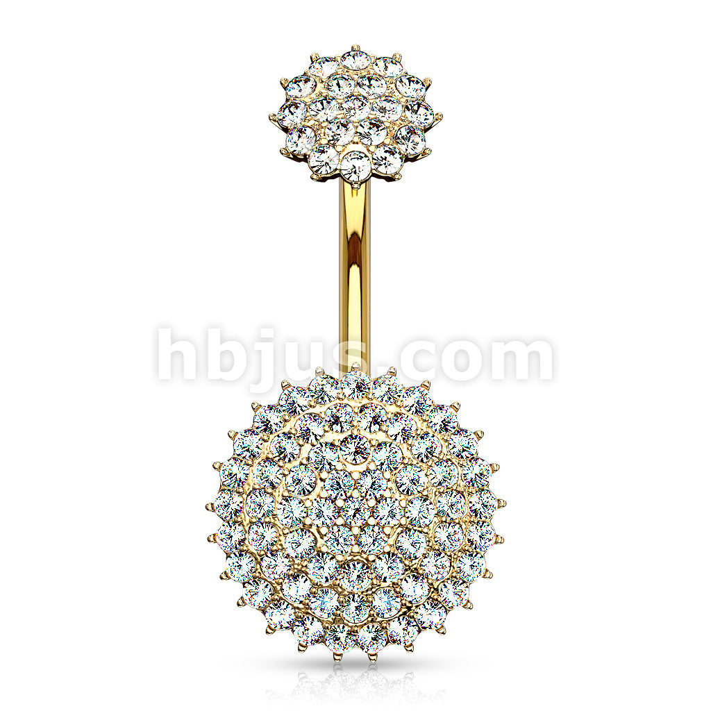 316L Surgical Steel Internally Threaded Top CZ Paved Round Shields 316L... - Image 4