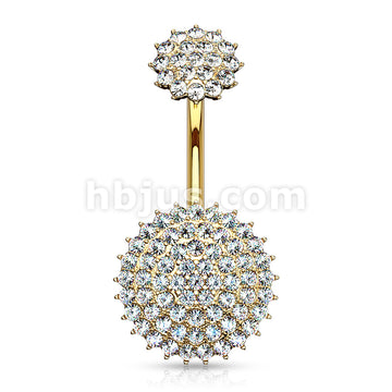 316L Surgical Steel Internally Threaded Top CZ Paved Round Shields 316L... - Image 4
