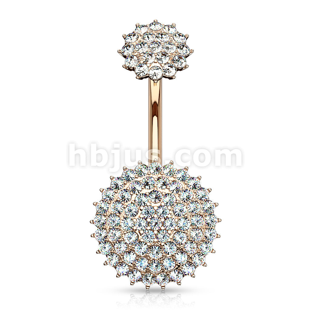 316L Surgical Steel Internally Threaded Top CZ Paved Round Shields 316L... - Image 5