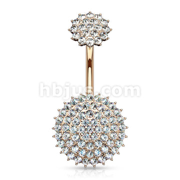 316L Surgical Steel Internally Threaded Top CZ Paved Round Shields 316L... - Image 5