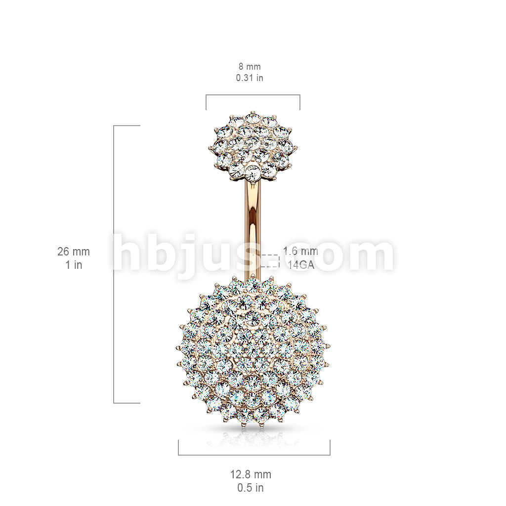 316L Surgical Steel Internally Threaded Top CZ Paved Round Shields 316L... - Image 6
