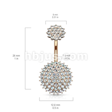 316L Surgical Steel Internally Threaded Top CZ Paved Round Shields 316L... - Image 6