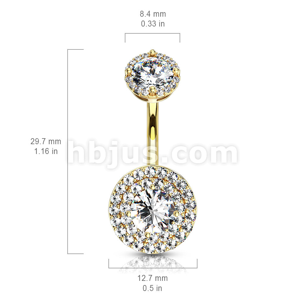 316L Surgical Steel Double Tier Paved CZ Around Large CZ With... - Image 6