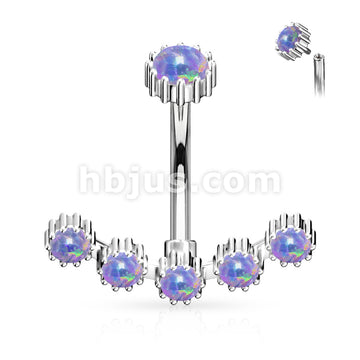 316L Surgical Steel 316L Surgical Steel Opal Curved Line With... - Image 5