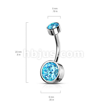 316L Surgical Steel Bezel Set Round CZ and Stamped Sides With... - Image 10