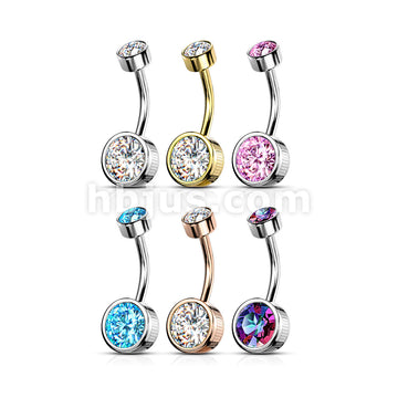 316L Surgical Steel Bezel Set Round CZ and Stamped Sides With... - Image 9