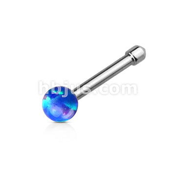 Opal Ball 316L Surgical Steel Nose Bone Stud Rings - Image 2