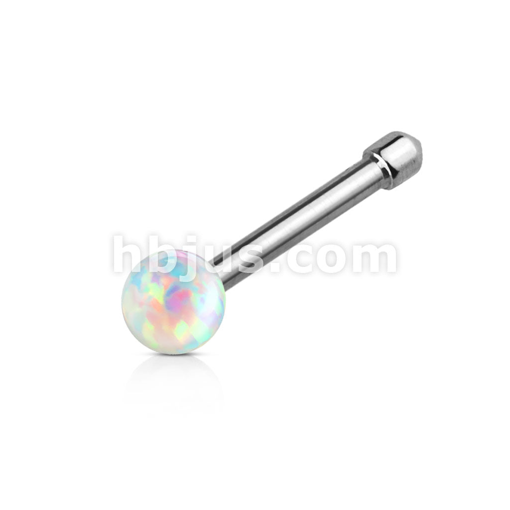 Opal Ball 316L Surgical Steel Nose Bone Stud Rings - Image 3