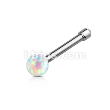 Opal Ball 316L Surgical Steel Nose Bone Stud Rings - Image 3