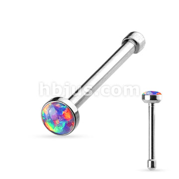 Opal Set Flat Top 316L Surgical Steel Nose Studs - Image 5