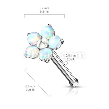 316L Surgical Steel Flower with 5 Opal Petals 316L Surgical Steel Nose... - Image 7