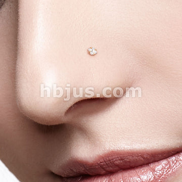 Prong Set Square CZ Top 316L Surgical Steel Nose Bone Stud Rings - Image 10