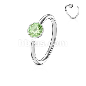Single Gem 316L Surgical Steel Nose Ring - Image 7