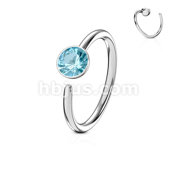 Single Gem 316L Surgical Steel Nose Ring - Image 10