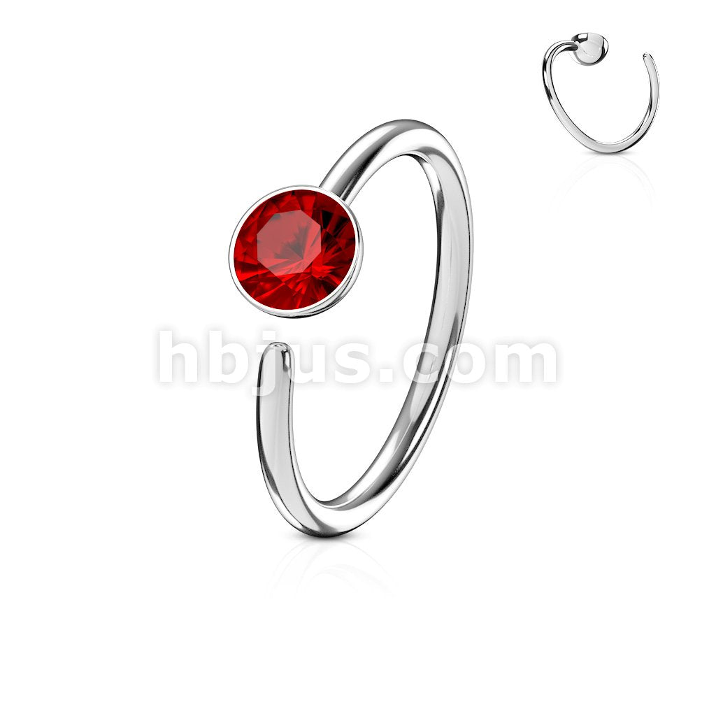 Single Gem 316L Surgical Steel Nose Ring - Image 11