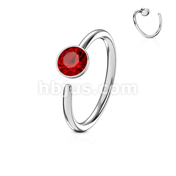 Single Gem 316L Surgical Steel Nose Ring - Image 11