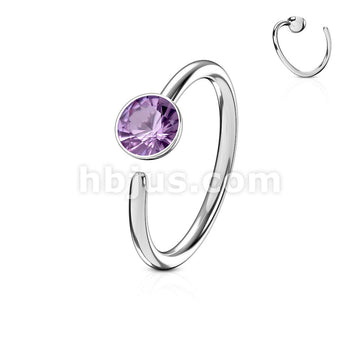 Single Gem 316L Surgical Steel Nose Ring - Image 12