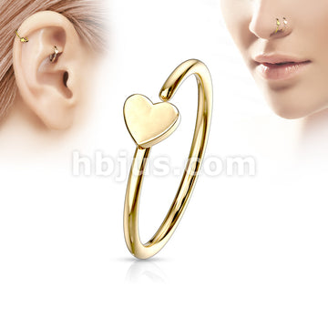Heart IP Plating over 316L Surgical Steel Nose Hoop Ring - Image 2