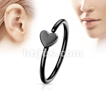 Heart IP Plating over 316L Surgical Steel Nose Hoop Ring - Image 3