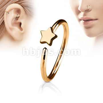 Star IP Plating over 316L Surgical Steel Hoop Ring - Image 4