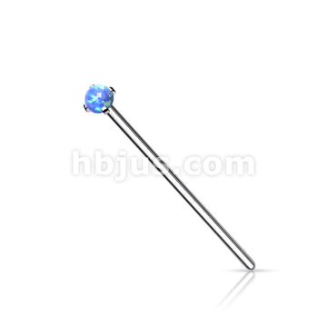 Opal Prong Set 316L Surgical Steel Fishtail Nose Rings - Image 3