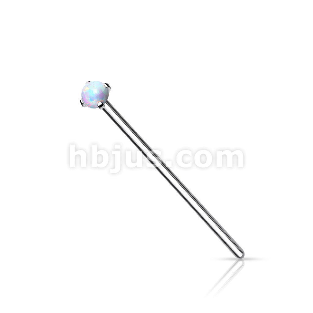 Opal Prong Set 316L Surgical Steel Fishtail Nose Rings - Image 4