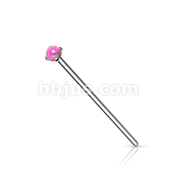 Opal Prong Set 316L Surgical Steel Fishtail Nose Rings - Image 5