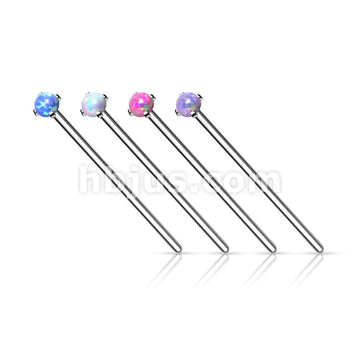 Opal Prong Set 316L Surgical Steel Fishtail Nose Rings - Image 7