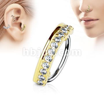 316L Surgical Steel CZ Paved Half Circle 316L Surgical Steel Nose,... - Image 3