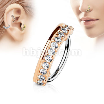 316L Surgical Steel CZ Paved Half Circle 316L Surgical Steel Nose,... - Image 4