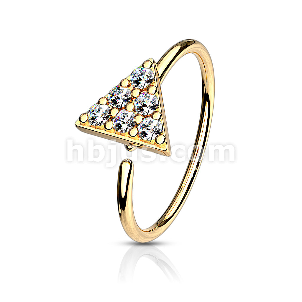 Brass Micro CNC Machine Set CZ Triangle Top Bendable Nose/Cartilage... - Image 3