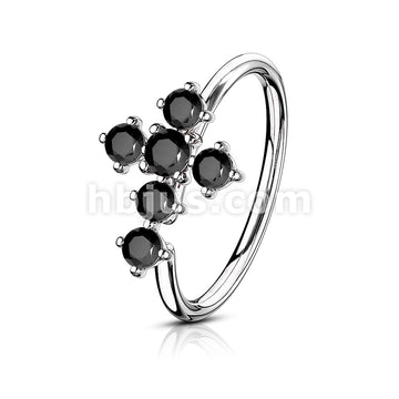 Brass CZ Cross Bendable Hoop - Image 5