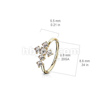 Brass CZ Cross Bendable Hoop - Image 7