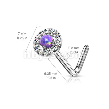 316L Surgical Steel Dome Opal Center CZ Paved Circle 316L Surgical... - Image 6