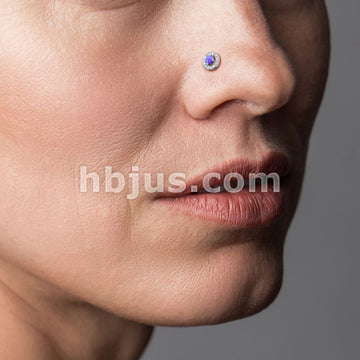 316L Surgical Steel Dome Opal Center CZ Paved Circle 316L Surgical... - Image 8
