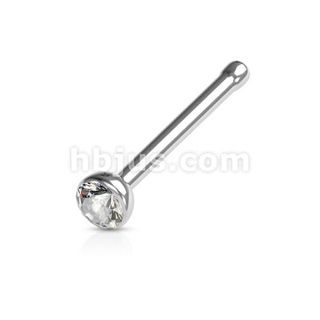 316L surgical Steel Nose Stud Ring with Gem Set Half Ball Top - Image 5