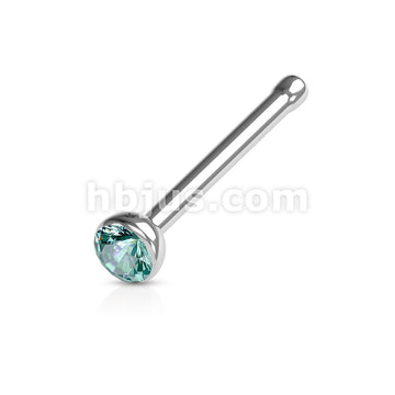 316L surgical Steel Nose Stud Ring with Gem Set Half Ball Top - Image 11
