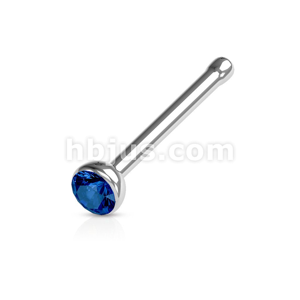 Press Fit Gem Set Ball 316L Surgical Steel Nose Stud Rings - Image 4