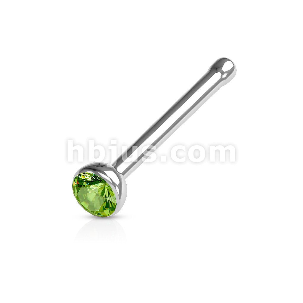 Press Fit Gem Set Ball 316L Surgical Steel Nose Stud Rings - Image 8